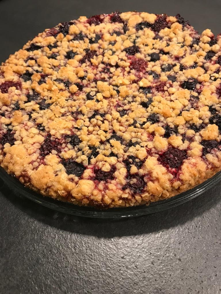 Kruimelkoek met blauwe&nbsp;bessen